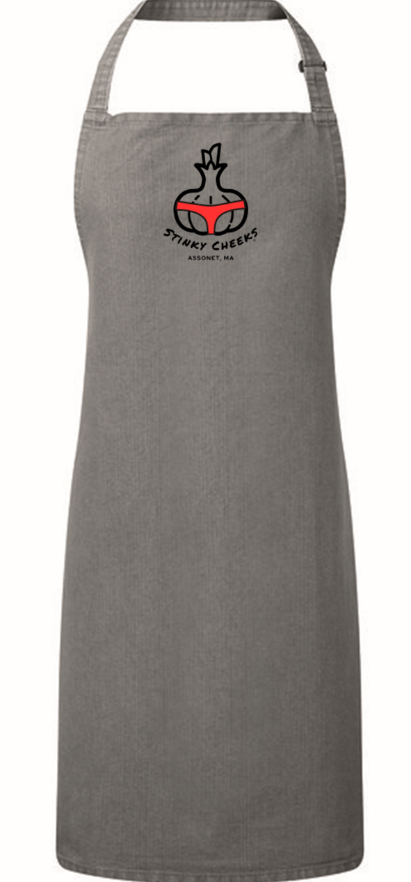 Stinky Cheeks Apron Grey Denim – Stinky Cheeks Garlic Goods LLC