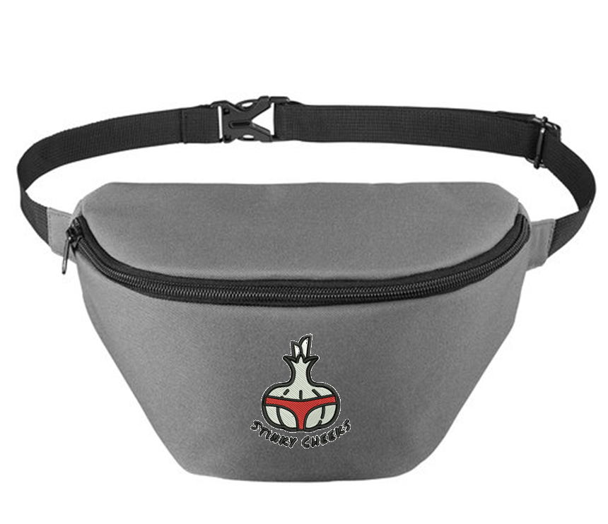 Stinky Cheeks Fanny Pack Grey Embroidered – Stinky Cheeks Garlic Goods LLC
