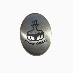 Stainless Steel Soap with Engraved Logo – Stinky Cheeks Garlic Goods LLC